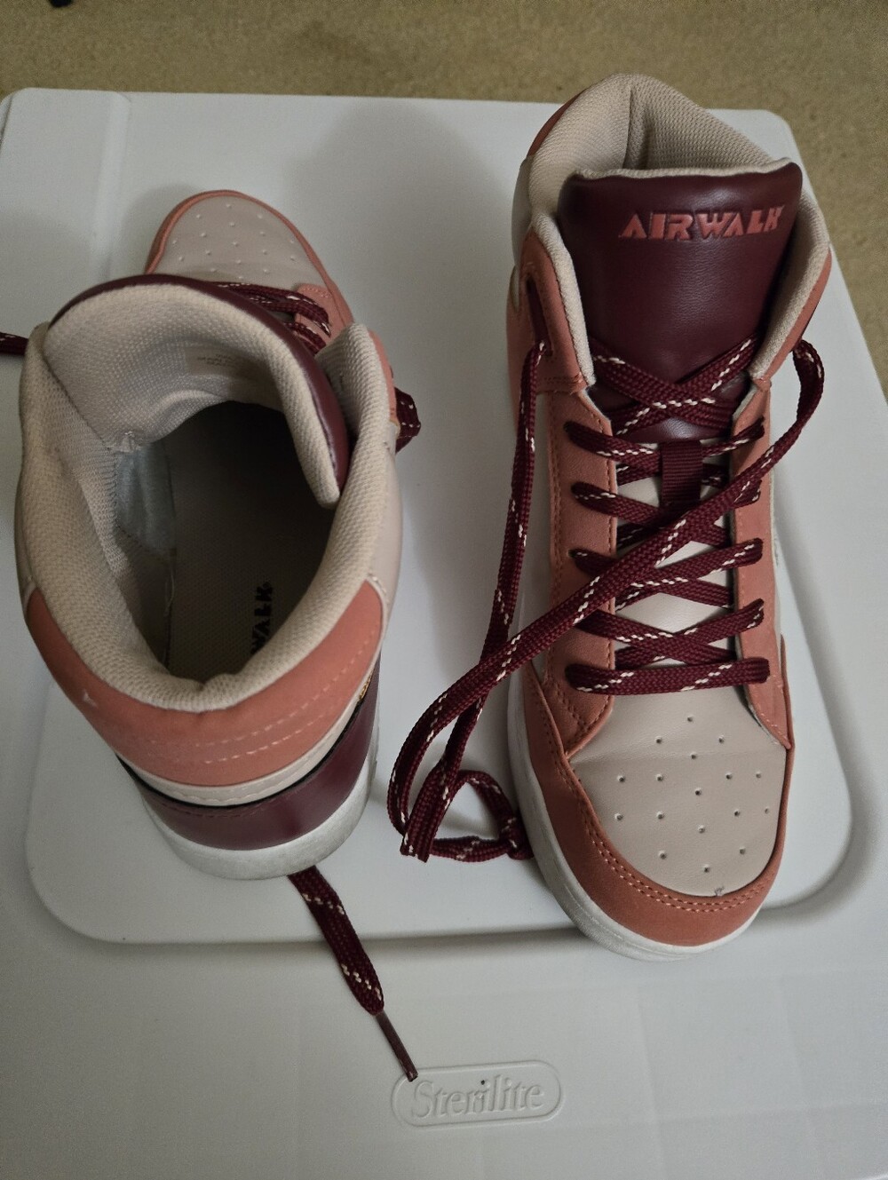 Airwalk High-Top Sneakers in Pink and Burgundy